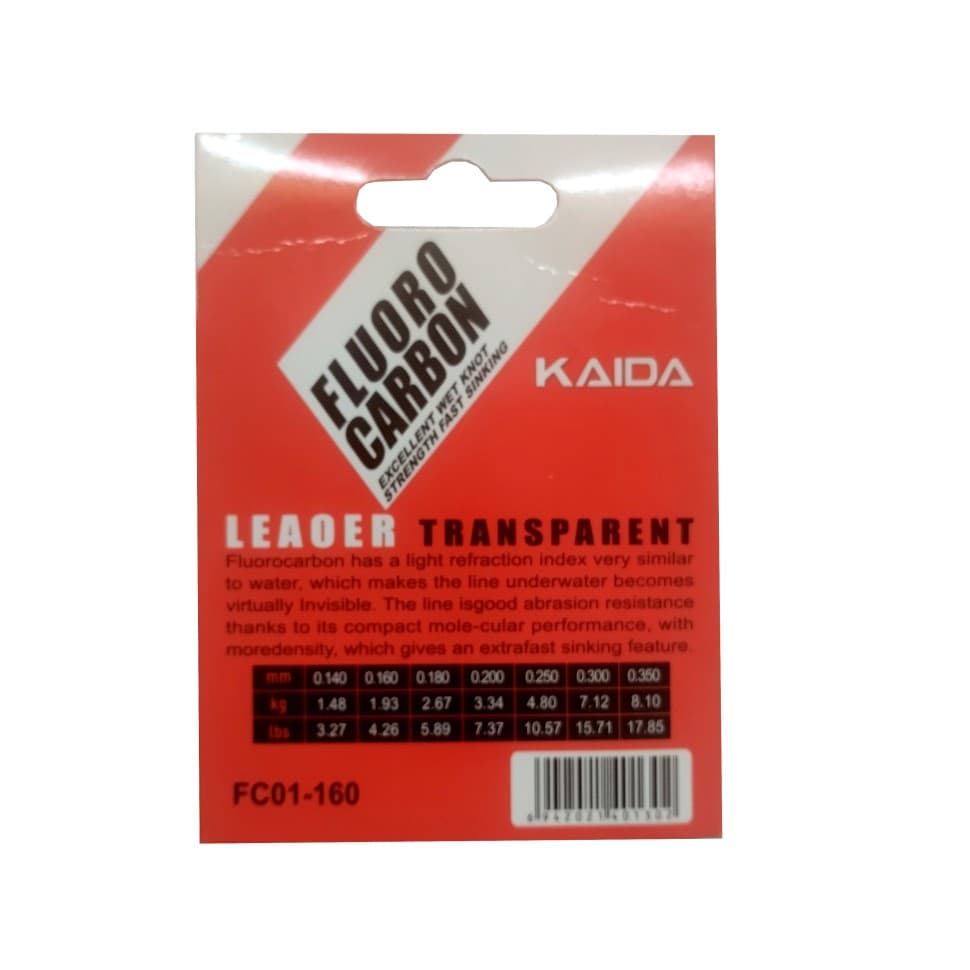 Флюорокарбон Kaida FCHD FLUORO CARBON 100% INVISIBLE, 100 м, типоразмер 140