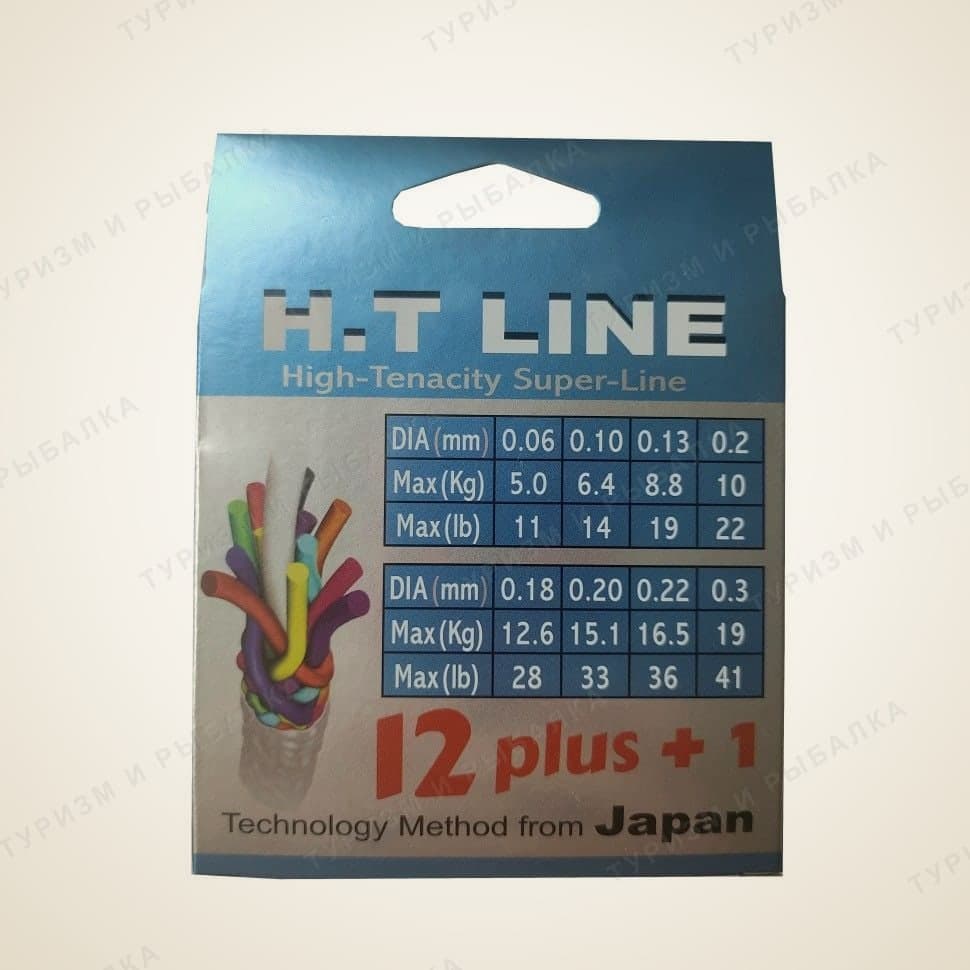 Плетёный шнур Kaida X12+1 HT LINE, 150 м, типоразмер 10