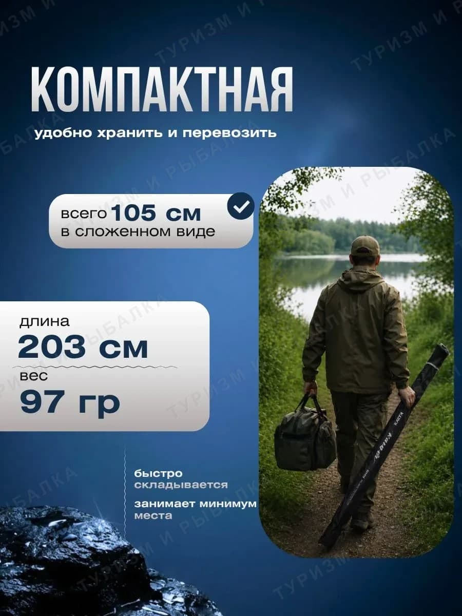 Спиннинг штекерный Kaida-Pro RANGER тест 0,5-5 / 1-8 g 2,03м Sec 1+2 Power UL